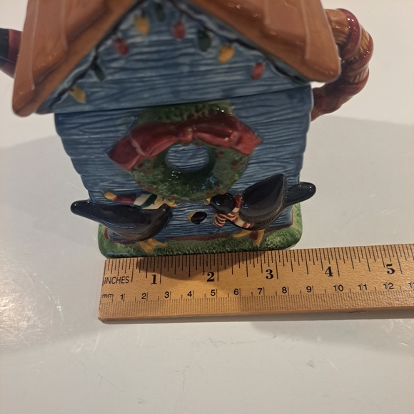 Sakura China Christmas Birdhouse Mini Teapot Collector Series by Debbie Mumm - Picture 7 of 8